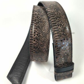 Ceinture reversible femme Serpent marron / Noir